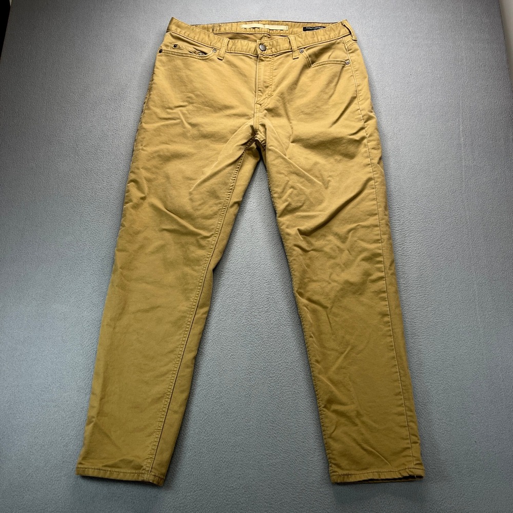 Banana Republic Travel Jean Athletic Fit Pants Mens 35x32 (FIT 34x29) Tan Cotton